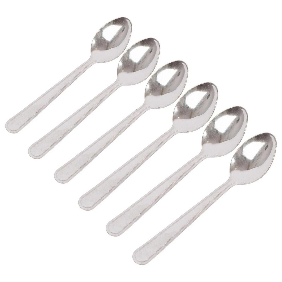 6x Stainless Steel Teaspoons Silver Kitchen Table Cutlery Coffee Tea Spoons Set - Image 1