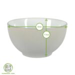 6x Stoneware Cereal Bowls Smooth Finish Dinnerware 14cm Beige - Image 3