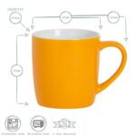6x Tea Coffee Mugs Set - 350ml - Ceramic - Blue Grey Yellow - Image 3