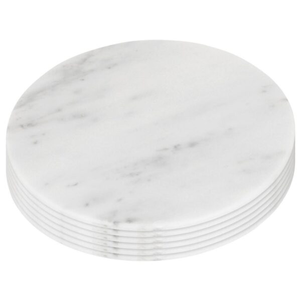 6x White 30cm Round Marble Placemats Non-Slip Heat Resistant Dining Table Mat