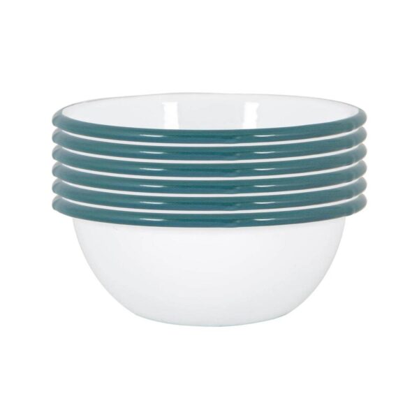 6x White Enamel Bowl 4605d05e065d4bebef72363e60fdac60
