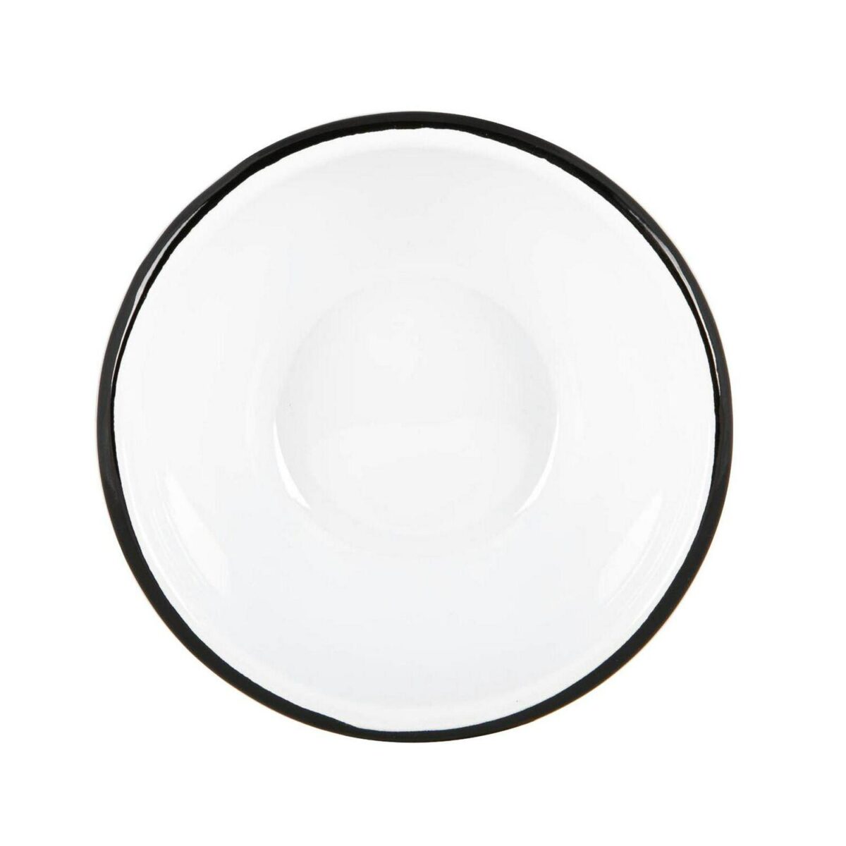 6x White Enamel Bowls Metal Outdoor Camping Food Dishes 16cm Black - Image 4