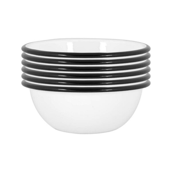 6x White Enamel Bowl 6677e51bd1815cace552af0111c660ff