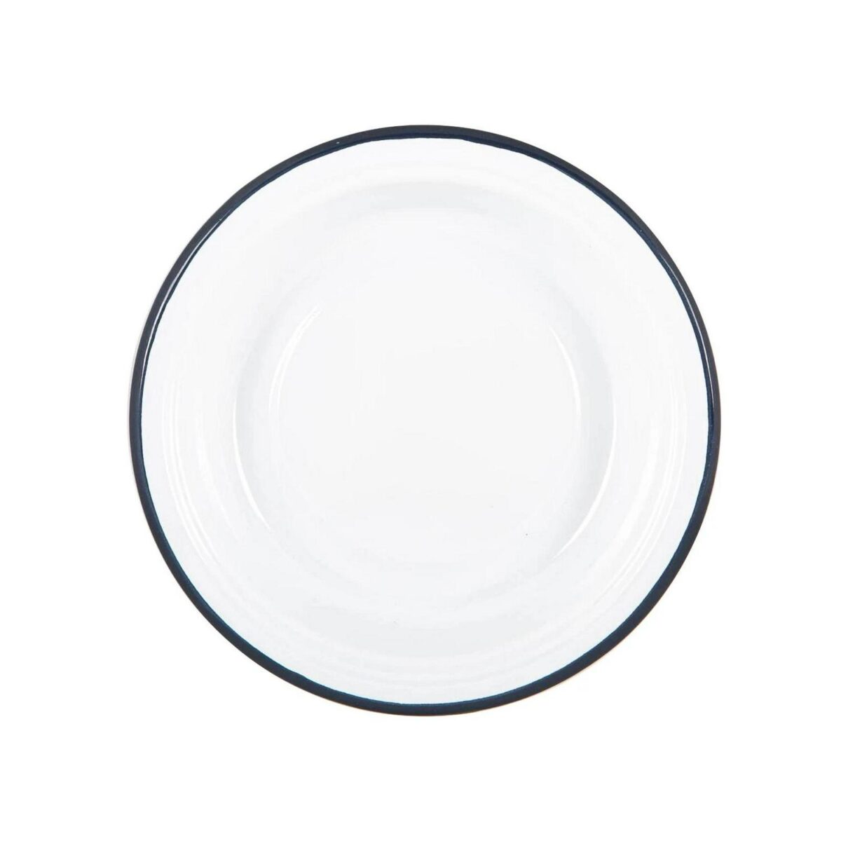 6x White Enamel Deep Bowls Metal Outdoor Camping Pie Oven Dishes 19cm Navy - Image 4