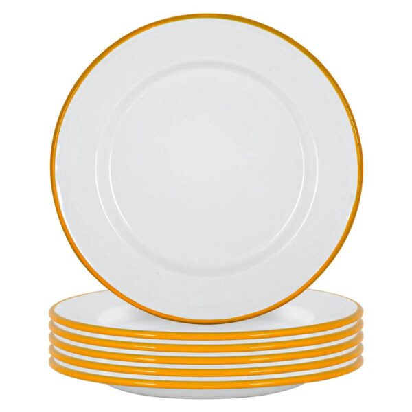 6x White Enamel Dinn 505b2721301d2c5db269b0a8fb84de57