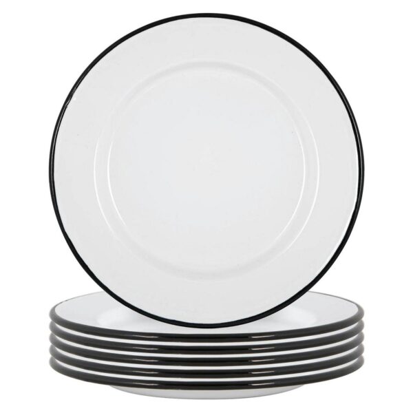 6x White Enamel Dinn d435196720e847ff3db471777f0c89ce
