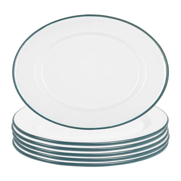 6x White Enamel Serv 09ecb3f720f13d92c2f85be9831a7828