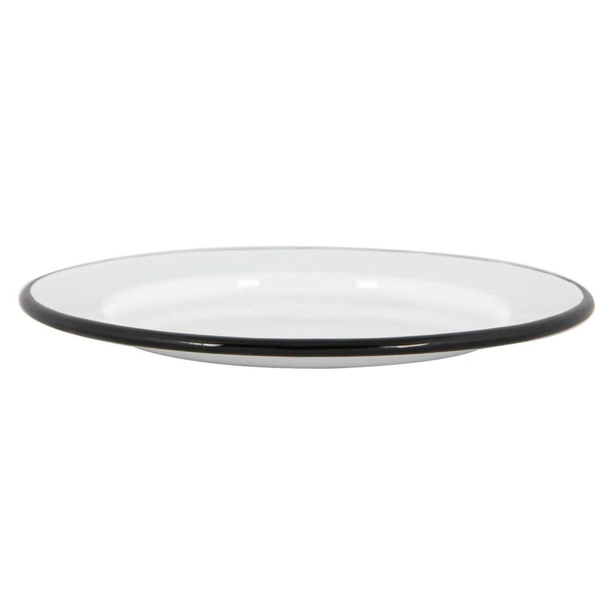 6x White Enamel Side Plates Metal Outdoor Camping Food Dishes 20cm Black - Image 4