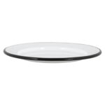 6x White Enamel Side Plates Metal Outdoor Camping Food Dishes 20cm Black - Image 4