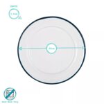 6x White Enamel Side Plates Metal Outdoor Camping Food Dishes 20cm Navy - Image 3