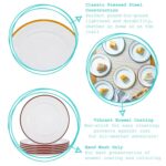 6x White Enamel Side Plates Metal Outdoor Camping Food Dishes 20cm Black - Image 2