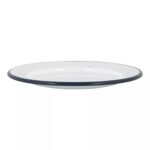6x White Enamel Side Plates Metal Outdoor Camping Food Dishes 20cm Navy - Image 4