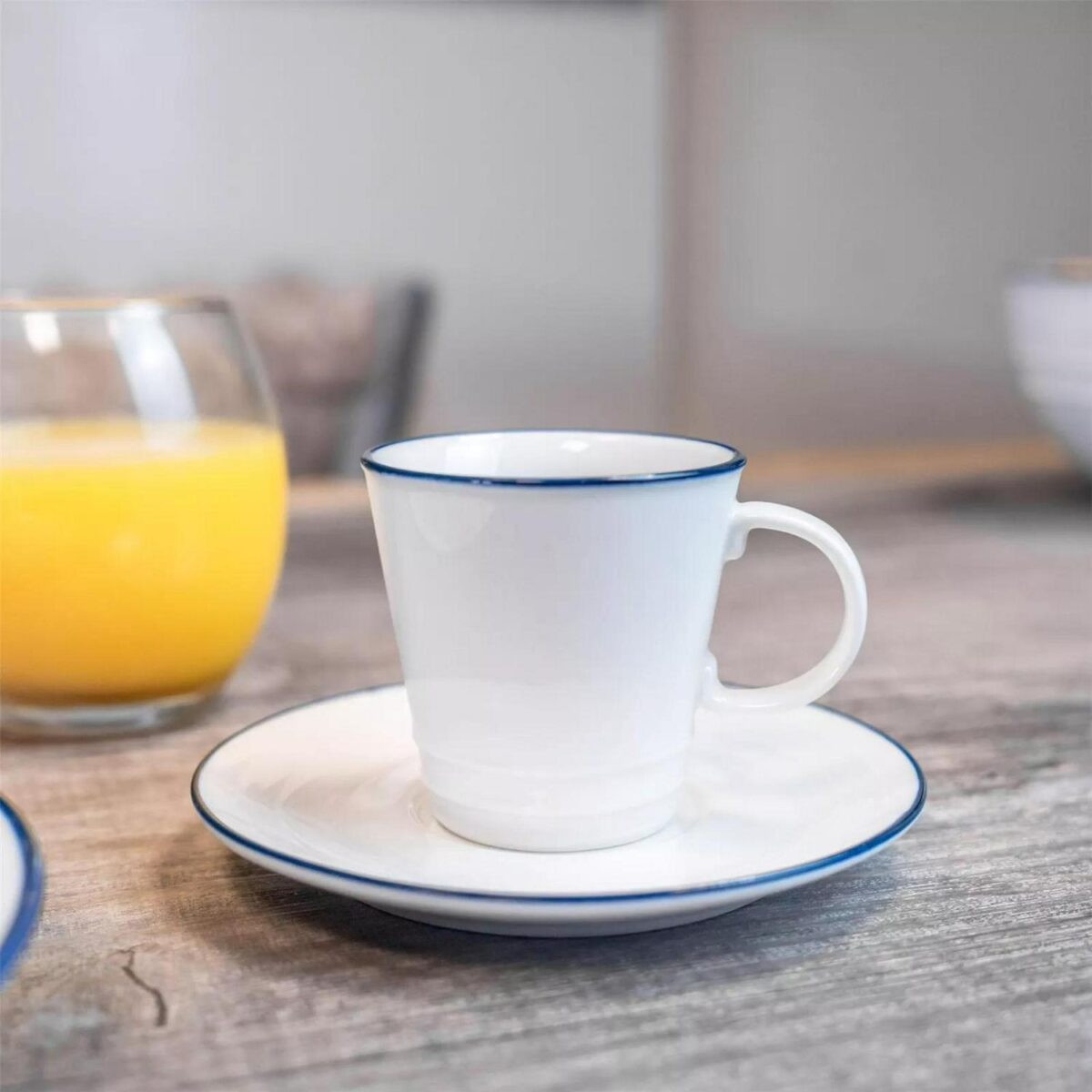 6x White Farmhouse Espresso Saucers Rustic Country Tea Coffee Cup Plate 13cm - Image 3