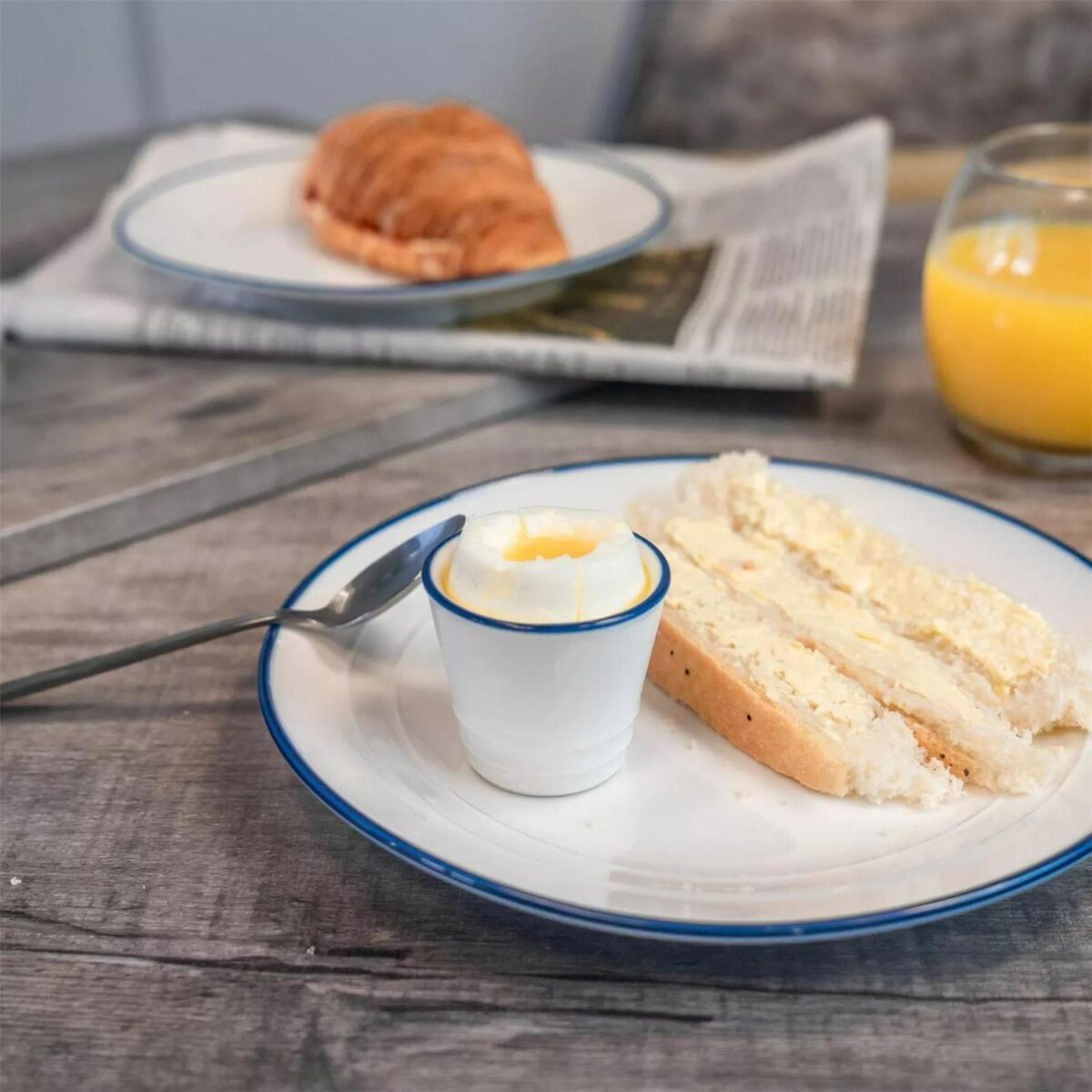 6x White Farmhouse Egg Cups Rustic Country Cottage Breakfast Crockery 5cm - Image 4