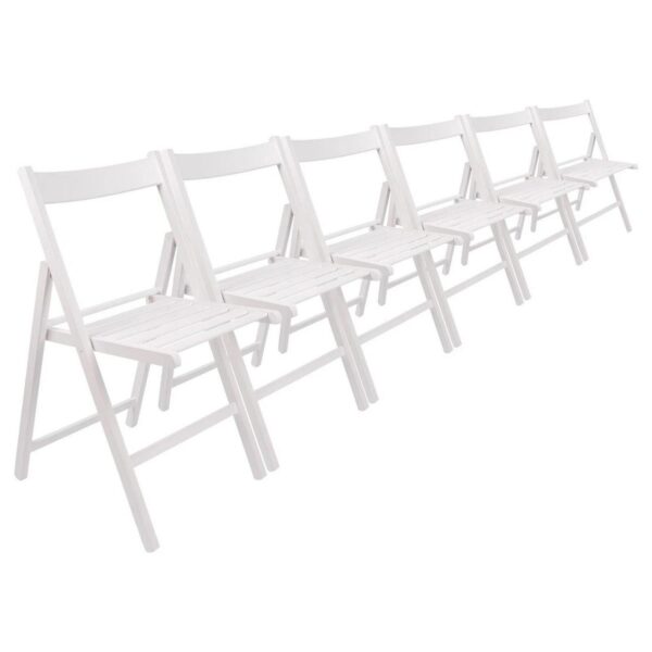 6x White Wooden Fold 627a252a5fa5a5d8654060d88d143eb7