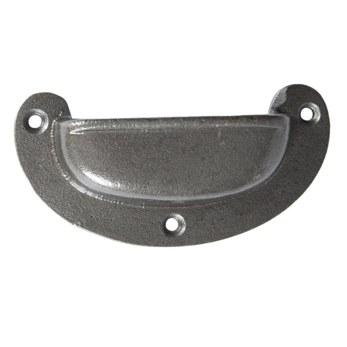 6x Wide Lipped Cabinet Cup Handle Cast Iron Cupboard Handles 95mm x 40mm Raw - Image 3
