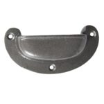 6x Wide Lipped Cabinet Cup Handle Cast Iron Cupboard Handles 95mm x 40mm Raw - Image 3