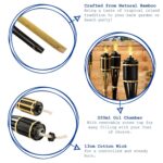 6x Yellow 113cm Bamboo Garden Fire Torches Outdoor Paraffin Oil Tiki Lantern - Image 2