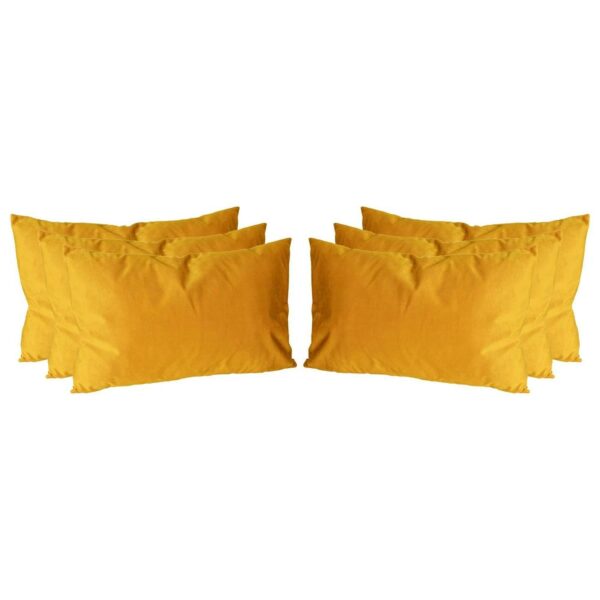 6x Yellow 60cm x 40cm Rectangle Velvet Cushions Large Scatter Cushions and Cover