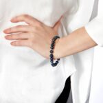 7.5-8mm Cultured Freshwater Black Pearl and Gold Bead Bracelet, 18ct Yellow Gold - Image 3