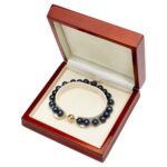 7.5-8mm Cultured Freshwater Black Pearl and Gold Bead Bracelet, 18ct Yellow Gold - Image 4