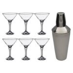 7 Piece Martini Cocktail Shaker Set Classic Style Party Drinking Barware 175ml