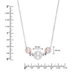 8-8.5mm White and 5.5-6mm Pink Cultured Freshwater Pearl Necklace, 14ct White Gold - Image 6