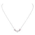 8-8.5mm White and 5.5-6mm Pink Cultured Freshwater Pearl Necklace, 14ct White Gold - Image 3