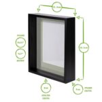 8 x 10 Black 3D Deep Box Photo Frame White 5 x 7 Mount Craft Shadow Picture - Image 4