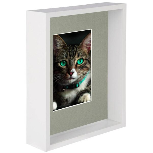 8  x 10  White 3D Deep Box Photo Frame Grey 4  x 6  Mount Craft Shadow Picture