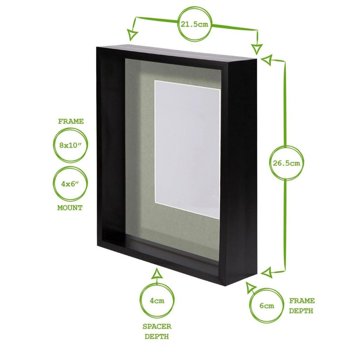 8  x 10  White 3D Deep Box Photo Frame White 4  x 6  Mount Craft Shadow Picture - Image 4