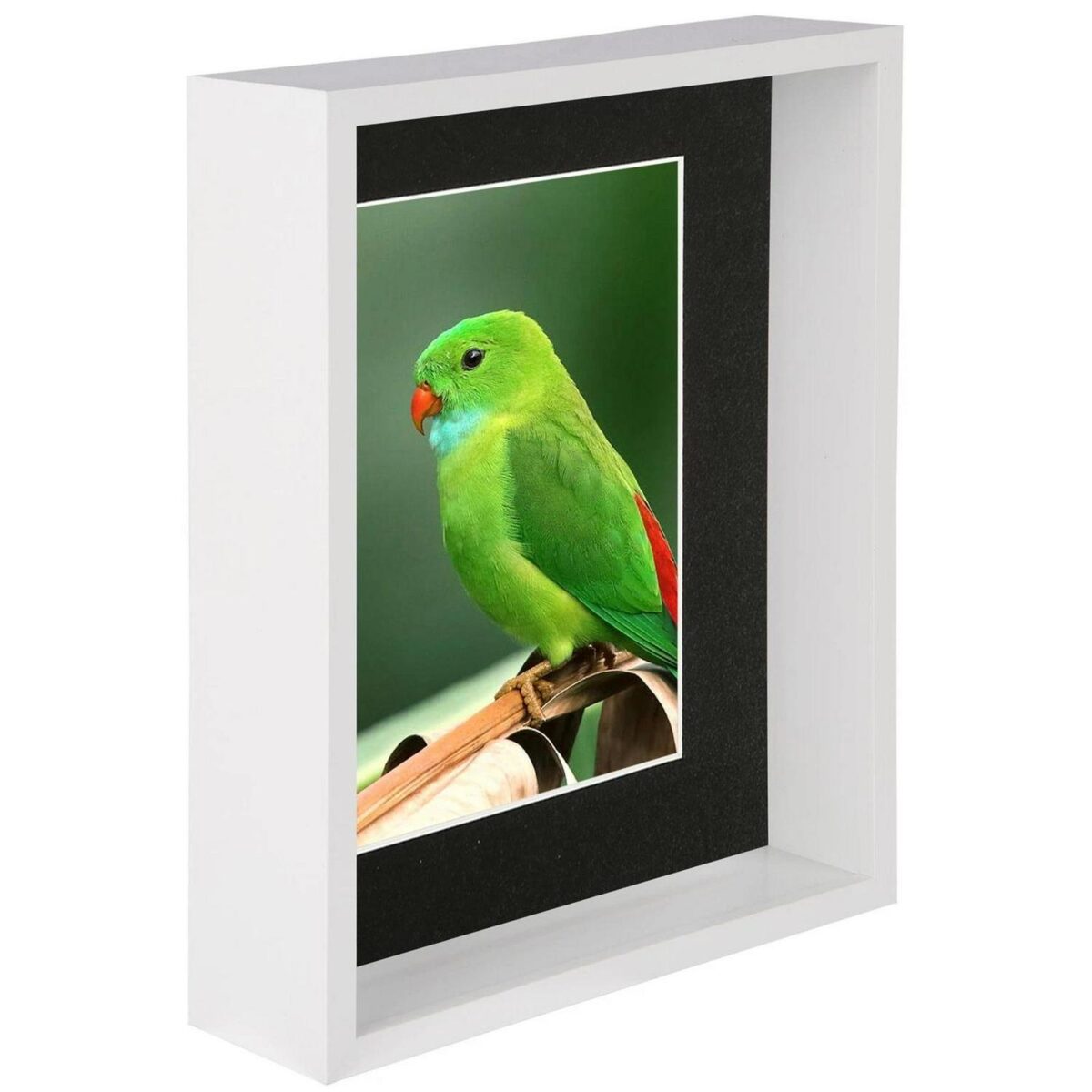 8  x 10  White 3D Deep Box Photo Frame Black 5  x 7  Mount Craft Shadow Picture - Image 1