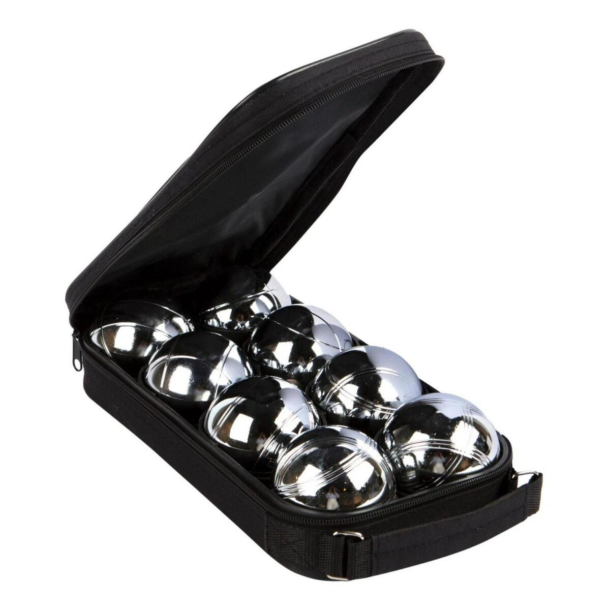 8pc Silver Steel Boules Set French Outdoor Garden Petanque Game with Carry Case - Image 1