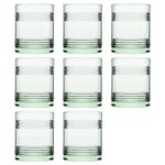 8x 280ml Aware Tincan Recycled Glass Tumblers Green Drinking Glasses Set