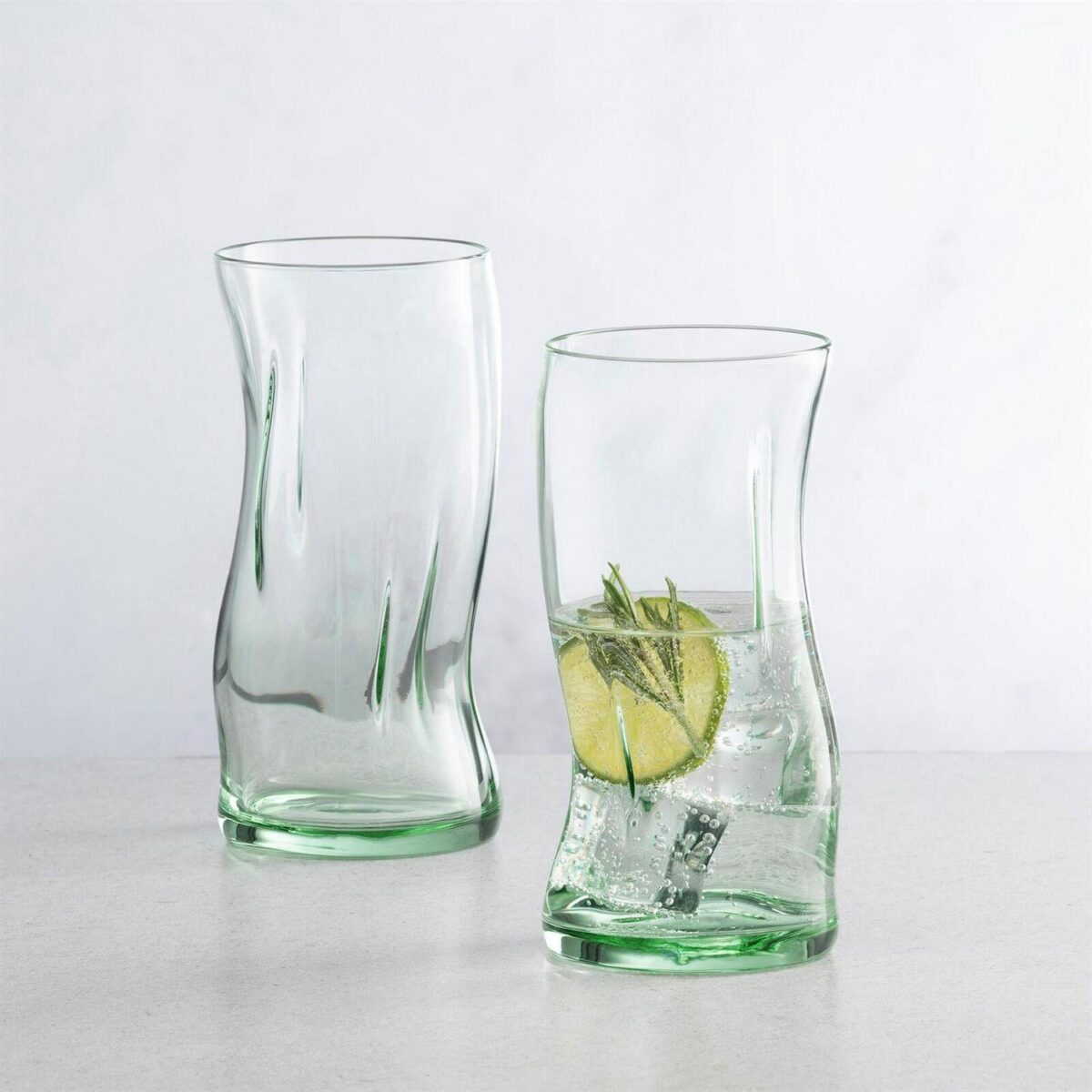 8x 400ml Aware Amorf Recycled Highball Glasses Green Water Tumblers Set - Image 5