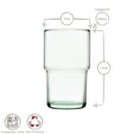8x 440ml Aware Hill Recycled Stacking Highball Glasses Green Tumblers Set - Image 3