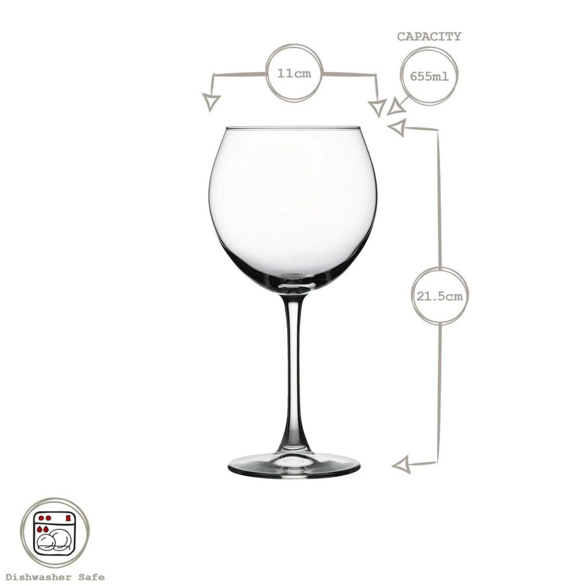 8x 655ml Enoteca Wine Glasses Red White Party Drinking Glass Gift Pack Set - Image 3