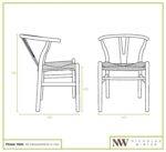 8x Beech Wooden Wishbone Dining Chairs Blue/Natural Mid-Century Modern Seat - Image 5