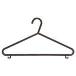 8x Black Plastic Coat Hangers Suit Shirts Clothes Hanger with Trouser Bar - Image 2