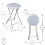 8x Padded Folding Stools Easy Store Metal Frame Office Bedroom Seating Black - Image 3