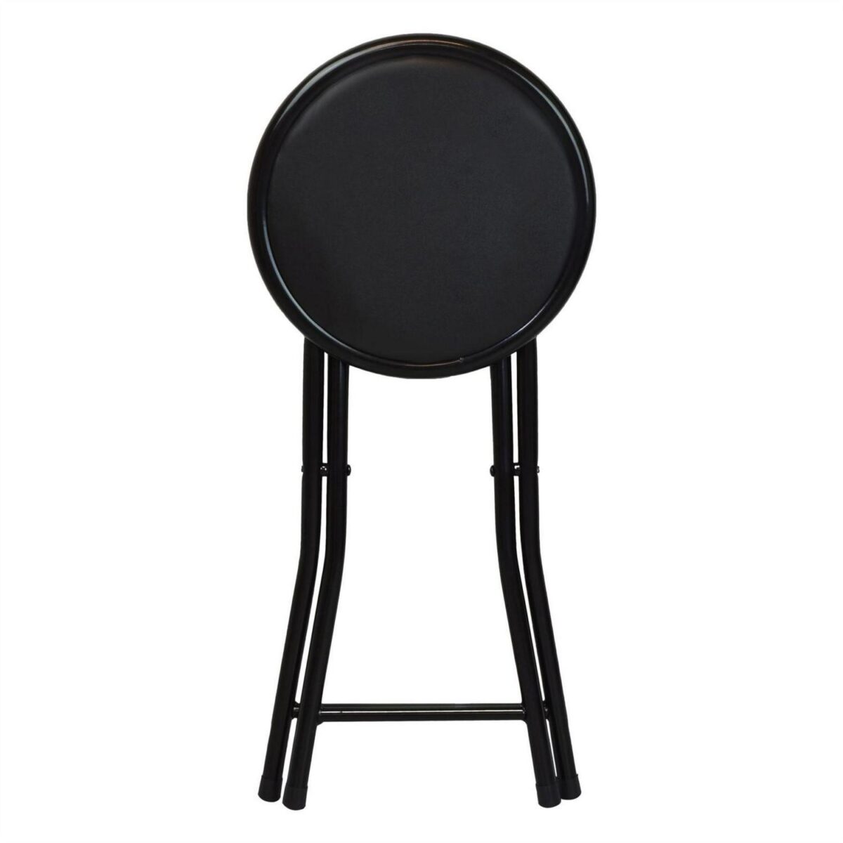 8x Padded Folding Stools Easy Store Metal Frame Office Bedroom Seating Black - Image 4