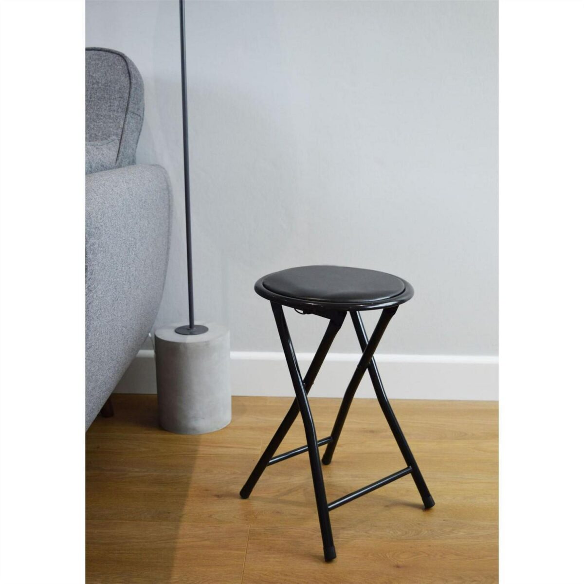8x Padded Folding Stools Easy Store Metal Frame Office Bedroom Seating Black - Image 6