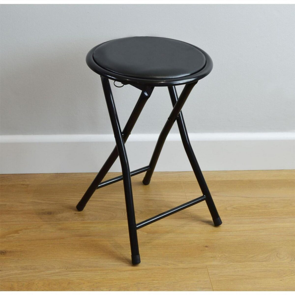 8x Padded Folding Stools Easy Store Metal Frame Office Bedroom Seating Black - Image 7