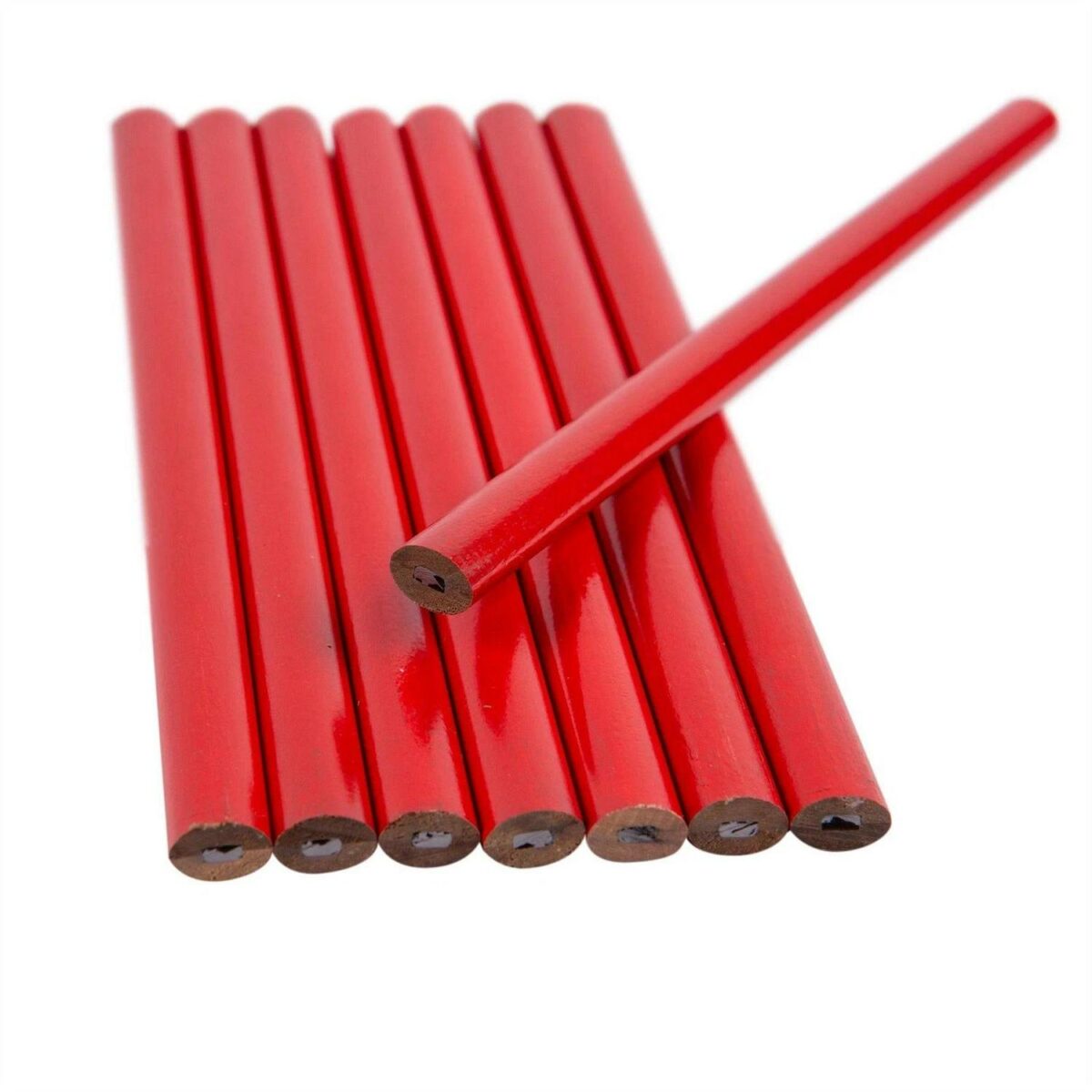 8x Red Carpenters Pencils Soft Lead HB Work School Mechanical Tools Pack Set - Image 2