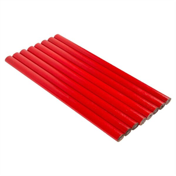 8x Red Carpenters Pencils Soft Lead HB Work School Mechanical Tools Pack Set