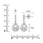 9-10mm Cultured Freshwater White Pearl and 0.06ctw Diamond Earrings, 14ct White Gold - Image 5