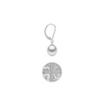 9mm Cultured Freshwater White Pearl Earrings, 18ct White Gold - Image 4