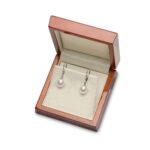 9mm Cultured Freshwater White Pearl Earrings, 18ct White Gold - Image 3