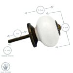 9x Round Ceramic Cabinet Knobs Vintage Cupboard Door Drawer Handles 9 Colours - Image 3