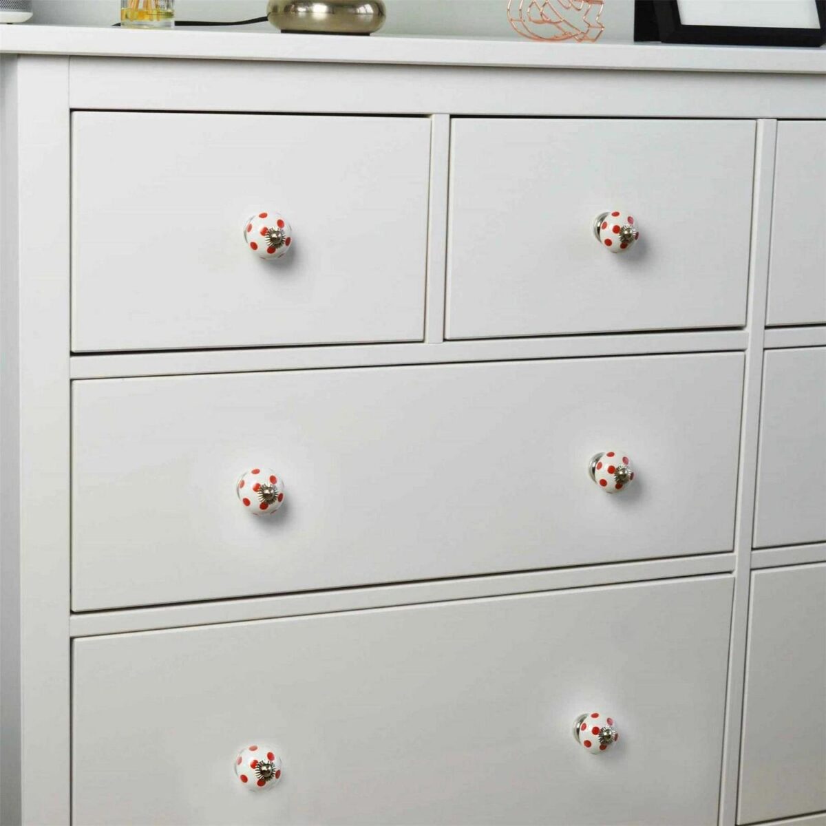 9x Round Ceramic Cabinet Knobs Vintage Cupboard Door Drawer Handles 9 Colours - Image 5